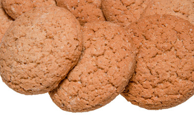 some oatmeal cookies isolated on white background