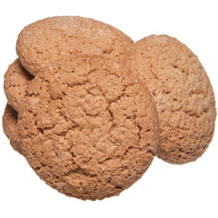 some oatmeal cookies isolated on white background