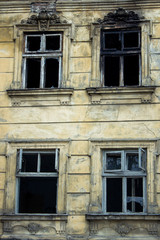 Fototapeta na wymiar facade burning house