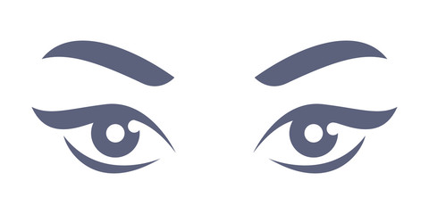 Lady's eyes - simple flat style illustration.