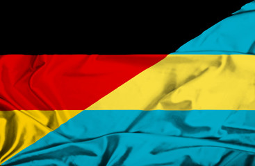 Waving flag of Bahamas and Germany