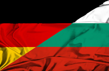 Waving flag of Bulgaria and Germany
