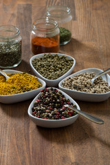 Colourful spices on the table