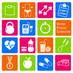 vector set of fitness and health life icons