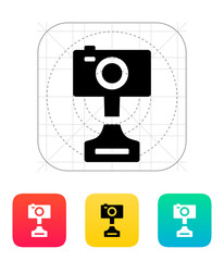 Digital camera icon on white background.