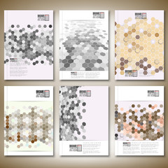 Geometric backgrounds, abstract hexagonal patterns. Brochure