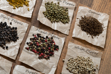Colourful spices on the table
