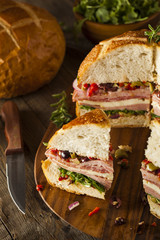 Cajun Muffaletta Sandwich with Meat and Cheese