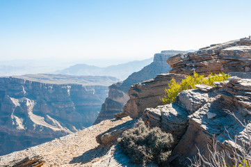View of mountain terrain of Grand Canyon of Middle-East, Oman