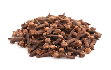 Pile of dried cloves spice