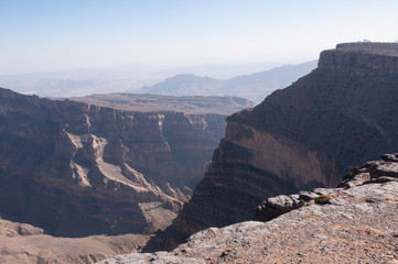 Hajar mountain range and Grand Canyon Oman