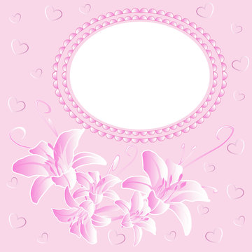 Beautiful wedding flowers on a pink background.