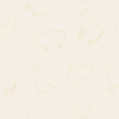 seamless background with domestic animals
