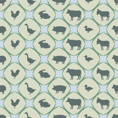 seamless background with domestic animals