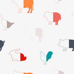 seamless background with domestic animals