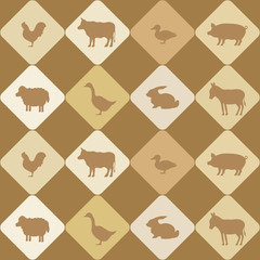 seamless background with domestic animals