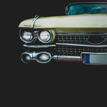 Old retro or vintage car front side. Vintage effect processing © xmagics