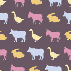seamless background with domestic animals