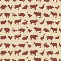 seamless background with domestic animals