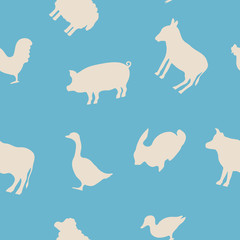 seamless background with domestic animals