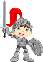 Cartoon knight boy