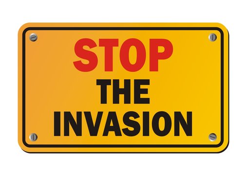 stop the invasion - protest sign