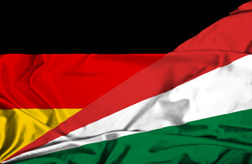 Waving flag of Seychelles and Germany