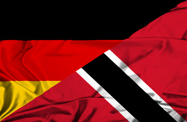 Waving flag of Trinidad and Tobago and Germany