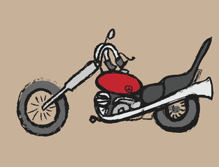 doodle grunge motorcycle