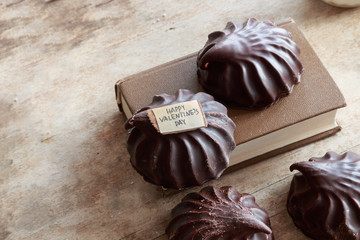 Happy Valentine's Day and chocolate marshmallow