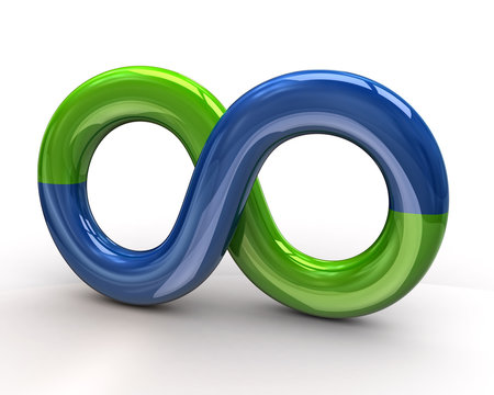 Blue and green infinity symbol
