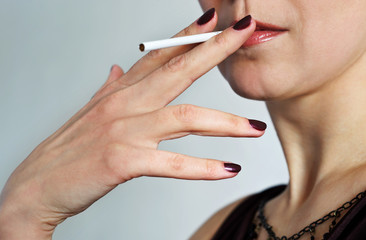 Beautiful woman with a cigarette.