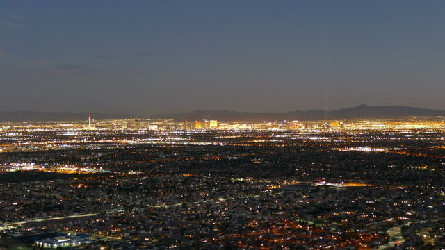 Las Vegas Dusk to Night Mountaintop Time Lapse