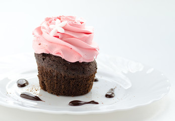 Cupcake with pink cream