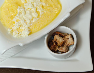 Banosh with Brienz. Corn porridge with cheese