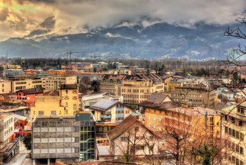 View of in Vaduz, the capital of Liechtenstein - obrazy, fototapety, plakaty