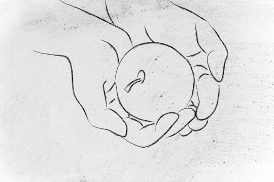 hand holding apple with measuring tape, concept of healthy life