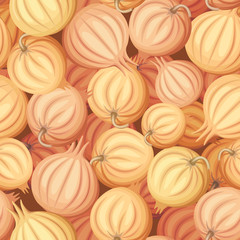 Fototapeta premium Onions. Vector seamless background.