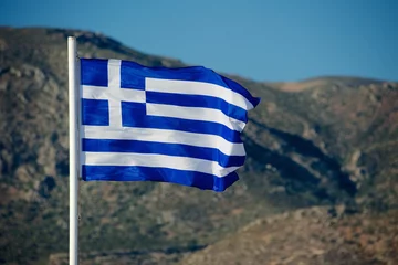 Crédence de cuisine en verre imprimé  Plage d'Elafonissi, Crète, Grèce greek flag