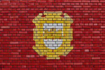 flag of La Serena painted on brick wall