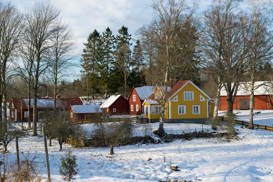 A swedish village in winter