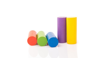 Circle wooden toy on White isolated background