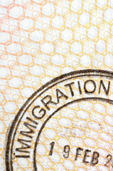 Passport immigration stamp photo