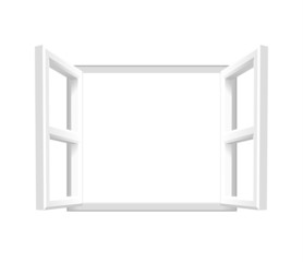 Plain White Open Window — Add your own image or text. Vector illustration of an open window. 

