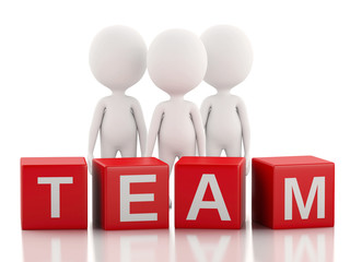 3d white business people. Team concept. Isolated white