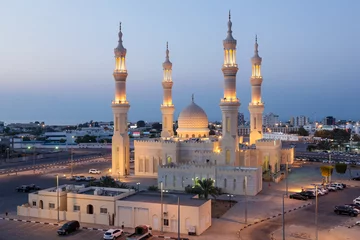 Deurstickers Midden-Oosten Zayed-moskee in Ras al-Khaimah, Verenigde Arabische Emiraten