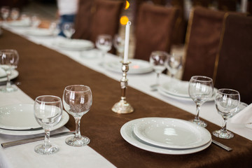 Served table in restaurant