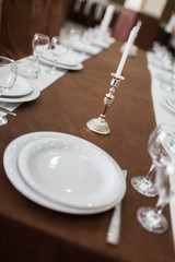 Served table in restaurant