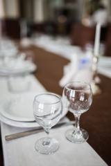 Served table in restaurant
