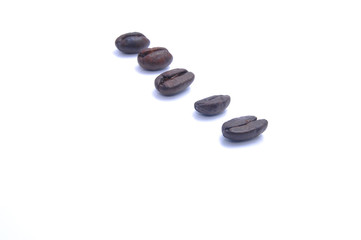 Coffee bean on white background